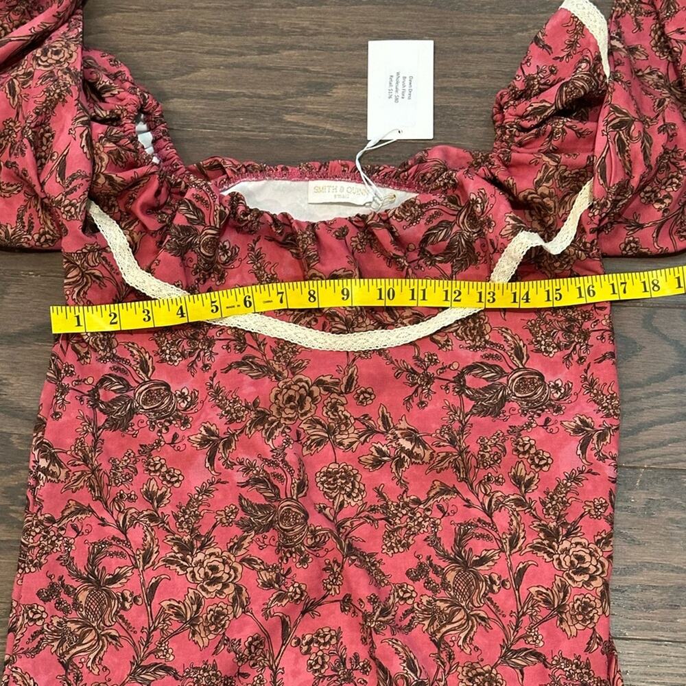 Smith & Quinn Dawn Dress Brush Flora Pink Floral Ruffle Mini Dress Size Small - Picture 9 of 11